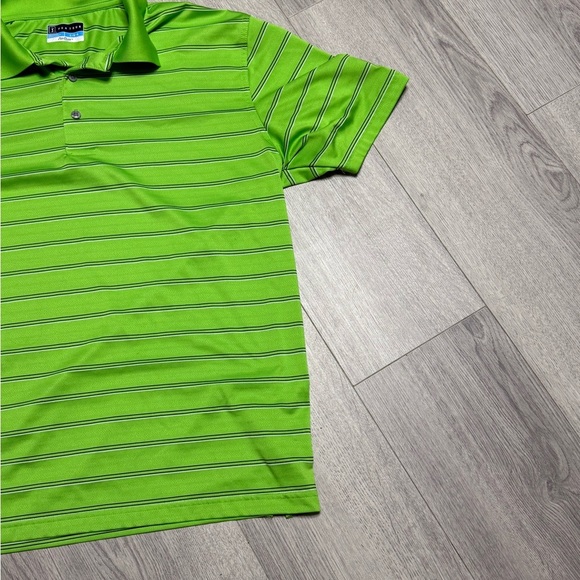 PGA TOUR Airflex Green Striped Polo Shirt - Picture 4 of 7
